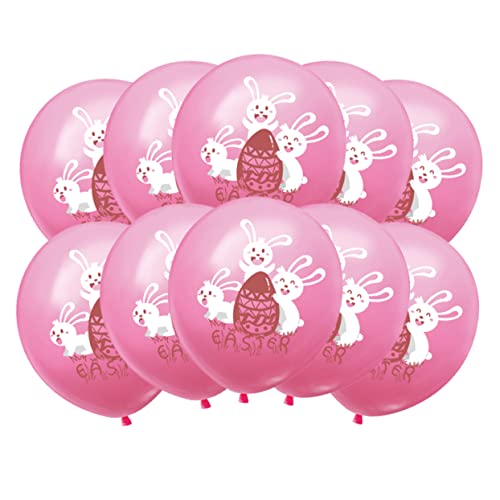 VICASKY 20 Stück Osterballons Aufblasbare Ballonblasen Folienballons Hasen Kaninchen Ballon Urlaub Hasen Ballon Party Ballons Kaninchen Bedruckte Luftballons Ballon Rosa von VICASKY