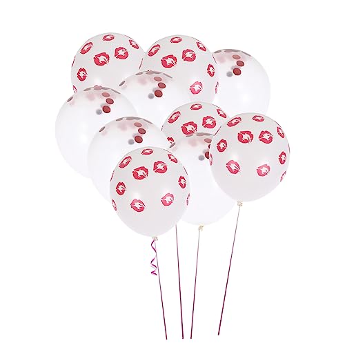 VICASKY 20-teiliges Set Lip Latexballon Bachelorette Luftballons Weiße Luftballons Hochzeitsballons Valentinstag Luftballons Dekorativer Luftballon Weißer Ballon Gedenkballons Emulsion von VICASKY