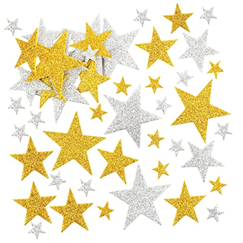 VICASKY 200St Sterne-Aufkleber Glitzersternaufkleber glitzernder Goldener Sternaufkleber belohnungssticker belohnungsaufkleber Party Sticker kinderstern Aufkleber zarte Sternaufkleber Eva von VICASKY