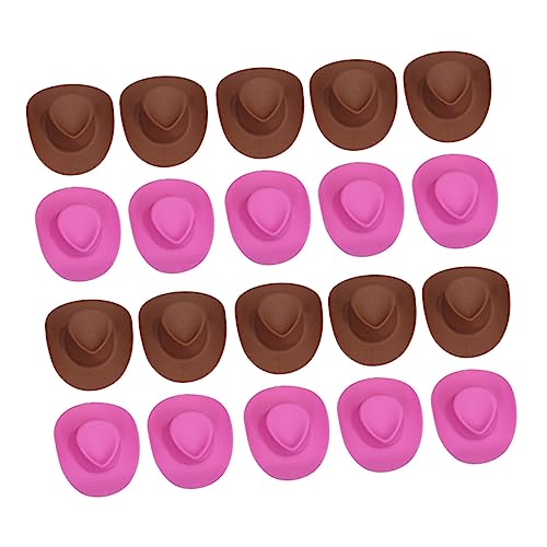 VICASKY 20St Mini-Cowboyhut für kinderspielzeug Cowboyhut für Puppen kinderknallzeug Puppenhut Bastelset Kleiner Hut Miniatur winzige Hüte Miniaturhüte Bulk-Hüte Plastik von VICASKY