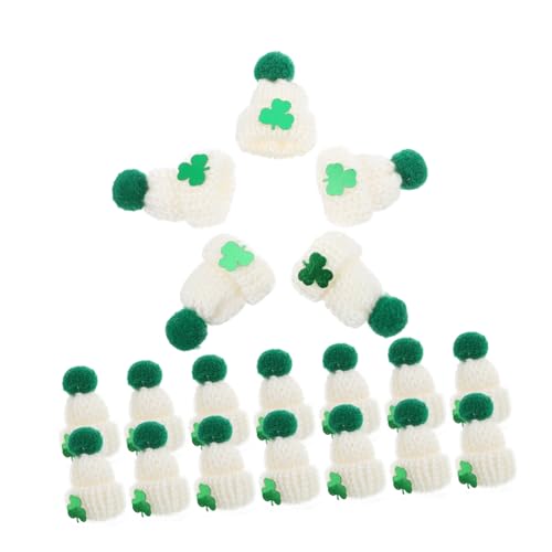 VICASKY 20St Mini-Kappe caps für Kinder Fleece Cap DIY-Dekorationen Mini strickmützen Mini-Strickmütze Mini-Puppenhüte Hutschmuck Saint Patrick DIY-Bastelornamente DIY-Kunstbedarf Garn von VICASKY