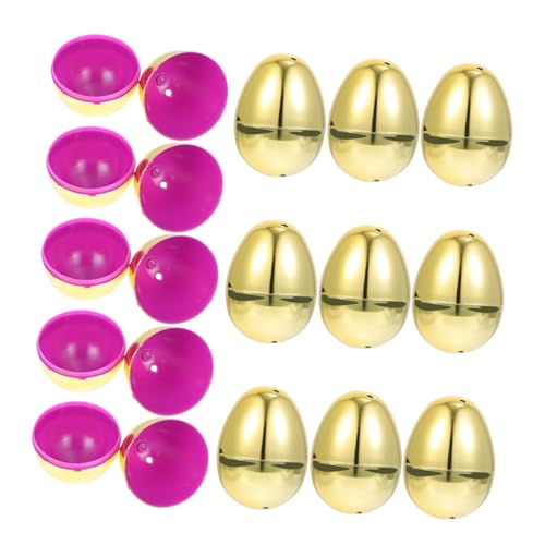 VICASKY 20St Ostereier fillable easter eggs plastik ei easter candy ozdoby wielkanocne dekoracje wielkanocne füllbare Kugeln in Ostereiform osterparty dekoration osterparty gefallen Golden von VICASKY