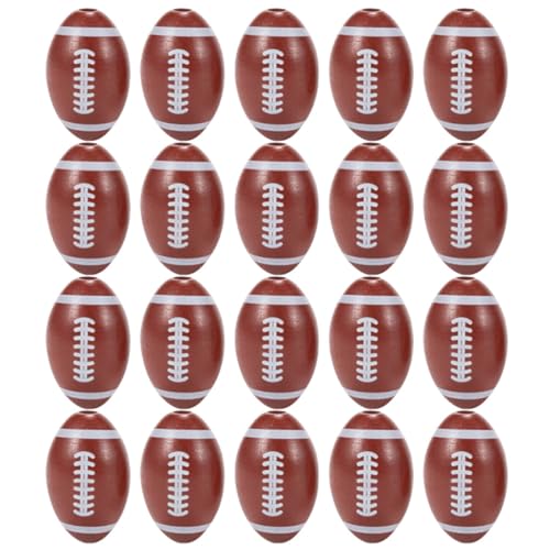 VICASKY 20St Perlen zum Selbermachen aufblasbare Fußbälle Jumbo Fußball-Charms aufblasbarer Ball american football Amerikanischer Football Fußball Charme Perlen zum Thema Sport Muhe Brown von VICASKY