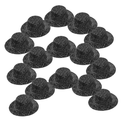 VICASKY 20st Mini-jazzhut Geburtstagsmützen Für Kleine Jazzhütchen Mini-Glitter-Zylinder Kleiner Puppenhut Handgefertigter Minihut Mini-weihnachtsmützen Black Feiner Farbiger Stoff von VICASKY