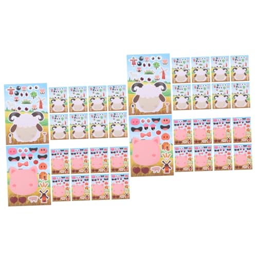 VICASKY 24 STK Bauernhof Aufkleber süße Aufkleber Kawaii tierischer Aufkleber kinderzimmer Sticker tiermotive Sticker Cartoon-Tier-Aufkleber Tieraufkleber Karikatur Applikationen Spielzeug von VICASKY