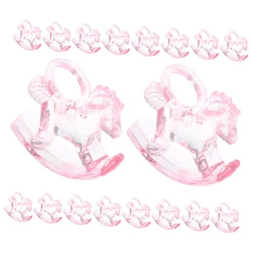 VICASKY 24St Schaukelpferd zur babyparty Shower Gastgeschenke Shower Babyparty Konfetti Pferdeaufsätze für Tische Pferdedekorationen für Party Acryl Rosa von VICASKY