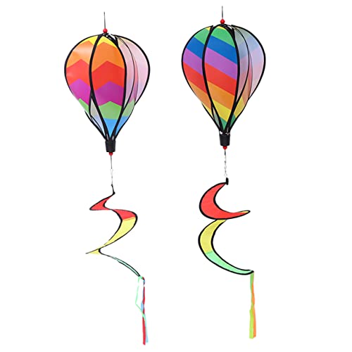 VICASKY 2St Heißluftballon-Ornament Windräder für den Garten Heißluftballon-Anhänger Heißluftballon-Dekoration Windsack Ballons regenketten terassendeko Winddreher Wind Dekor Stoff von VICASKY