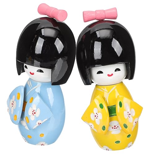 VICASKY 2St Kimono-Puppe realistische Babypuppe Plüschpuppe Japan Figuren Dekoration Schlafzimmer wandverkleidung mevlid hatırası hausdeko Holzpuppe Traditionelles hölzern von VICASKY