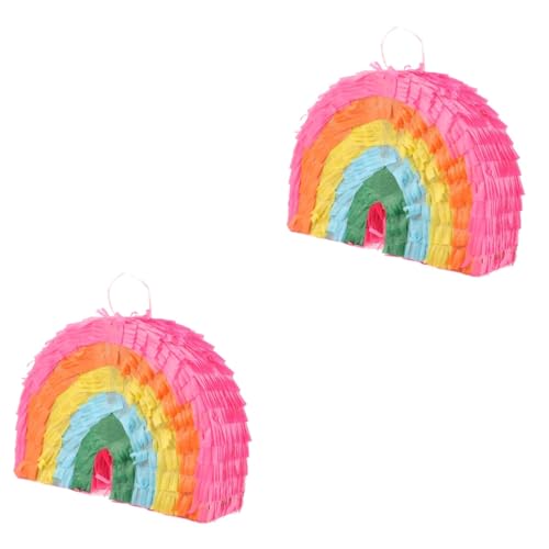 VICASKY 2St Regenbogen-Piñata Pinata-Spielzeug Fiesta-Dekoration Pinata babyshowerparty kinder mitgebsel kindergeburtstag Praline Kinderspielzeug Geburtstag Piñata kleine Piñata Papier von VICASKY