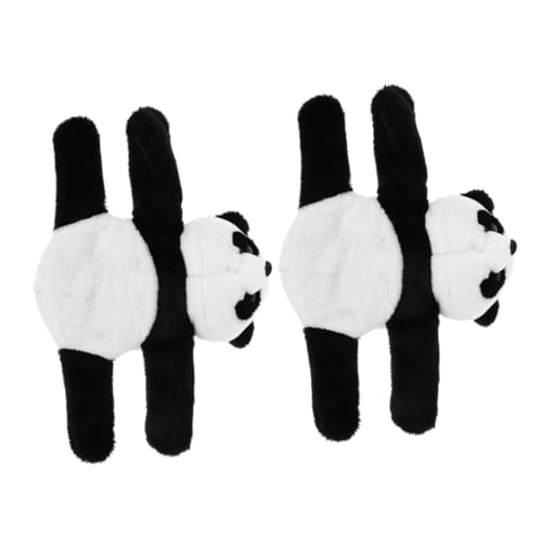 VICASKY 2St Tiere auf Armbänder Ohrfeigenarmband für Schlagarmband für Plüschtier Panda Armbinde Armband für die Dekoration Plüsch-Tier-Slap-Bänder Black von VICASKY