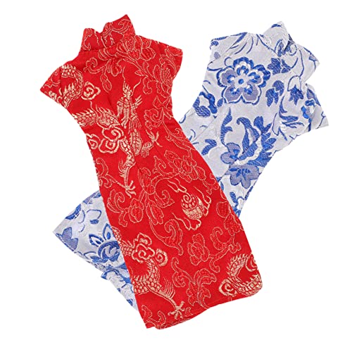 VICASKY 2St Zubehör für Cheongsam-Puppen Kugelgelenkpuppe Puppenkleidung Mini Puppen Kleidung doll Accessories Wiederverwendbares Puppenkostüm Puppe Cheongsam für Stoff von VICASKY