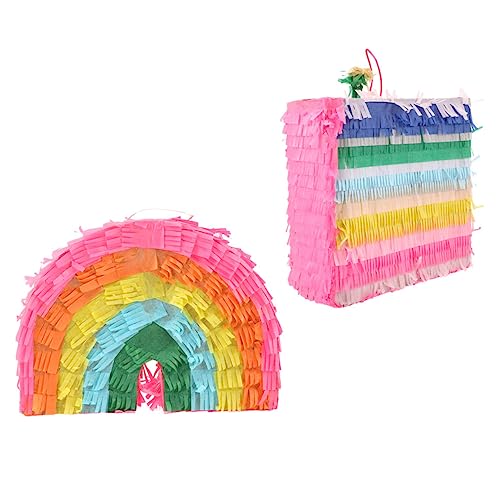 VICASKY 2pcs Paper Pinata Spielzeug Regenbogenkuchen Pinata Geburtstagsfeier Dekoration Dekoration von VICASKY