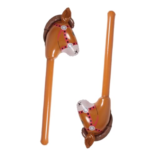 VICASKY 2st Aufblasbarer Pferdekopfstock Cowboy-party-dekorationen Aufblasbarer Pferdeballon Spielzeugpferd Zum Aufblasen Auf Stock Dekorationen Für Pferdepartys Pvc Brown von VICASKY