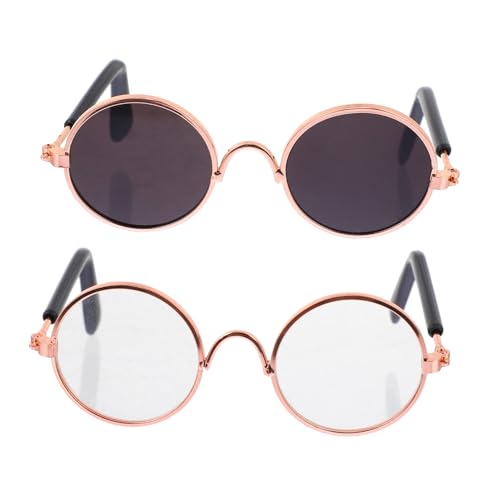 VICASKY 2st Mini-Brille Auge Sonnenbrille Mini-Sonnenbrille Zum Basteln Mini-zubehör Brille Spielzeug Puppe Mit Brille Mini-Sonnenbrille Für Puppen Haustier Sonnenbrille Eisenlegierung von VICASKY