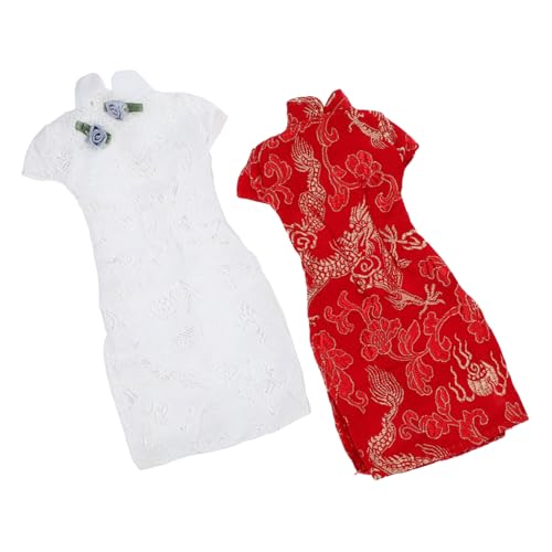 VICASKY 2st Puppe Cheongsam Spielzeugpuppenkostüm Puppe Chinesische Kleidung Spielzeugpuppe Chinesischer Cheongsam Zarte Puppenkleidung Dekorative Puppenkleidung Puppenkleid Stoff von VICASKY