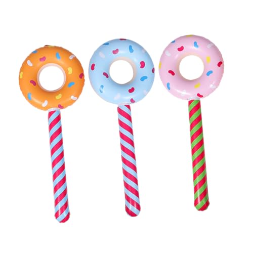 VICASKY 3 Stk Aufblasbares Donut- Party-schlauchboote Geburtstagsdekoration Mit Süßigkeitenmotiven Aufblasbare Donut-lutscher Donut-lutscher-luftballons Donut-schlauchboote Pvc von VICASKY