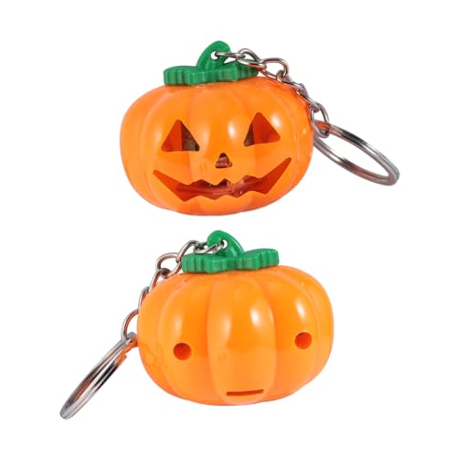 VICASKY 3 Stück Halloween Schlüsselanhänger Mit Leuchtender Jack O Laterne Kürbis Schlüsselanhänger Auto Schlüsselanhänger Beleuchteter Schlüsselanhänger Mini Taschenlampen von VICASKY