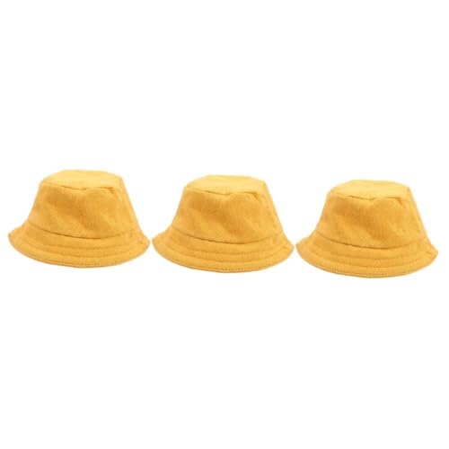 VICASKY 3 Stück Puppen Eimerhut Puppenhüte DIY Mini Hüte Puppen Ankleidekappe Winzige Hüte Kleine Hüte Zum Basteln Miniatur Hüte Polyester Puppenkappe Hut Für Puppen Miniatur von VICASKY