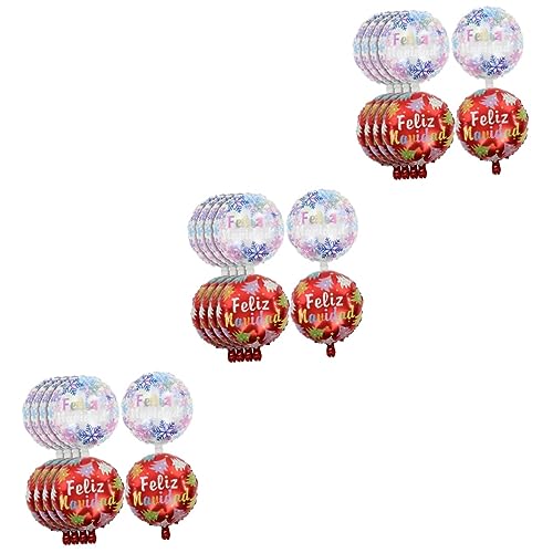 VICASKY 30 Stück Weihnachtsballons Zarte Ballons Feliznavidad Mylar Luftballons Mexikanische Ballons Weihnachtsbaumschmuck Heiligabend Ballon Weihnachten Süßigkeiten Urlaub von VICASKY