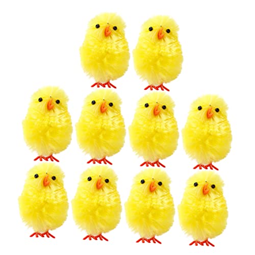 VICASKY 36St Osterküken Hühnerfiguren für Küken Aufziehspielzeug Hühnerkostüm Hühnerdraht easter egg decoration easter decoration Osterschmuck Mini-Osterhähnchen Plüschstoff Yellow von VICASKY