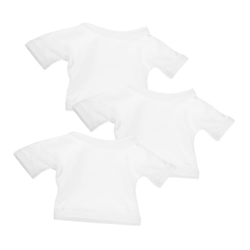 VICASKY 3St Puppenkleidung Puppen Accessoires Puppenaccessoire Teddybärbekleidung Bärenkleidung Puppen-Shirt Puppenversorgung Wiederverwendbares Puppenkostüm Kleidung Stoff Weiß von VICASKY