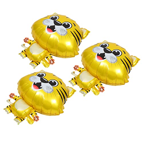 VICASKY 3St Tiger-Ballon ballonie kidsballonie kid toys party ballons weihnachtsballons folie pastellfarbene Luftballons Ballon mit Tigermuster Partyballon Aluminiumfolie Golden von VICASKY