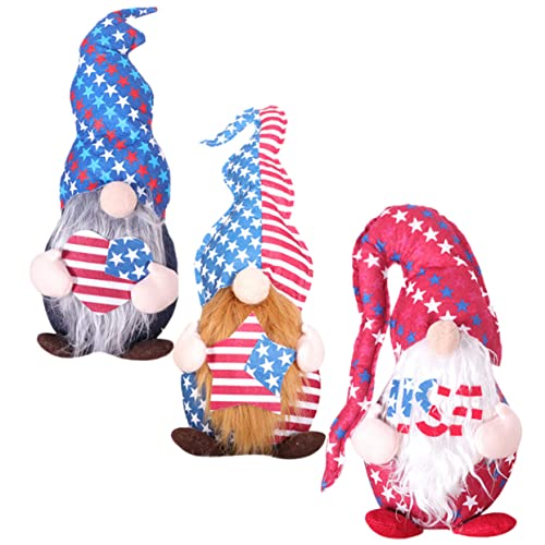 VICASKY 3pcs Patriotischer Gnom Ornament Gnom Puppen Gnom Tischverzierung Für Unabhängigkeitstag von VICASKY