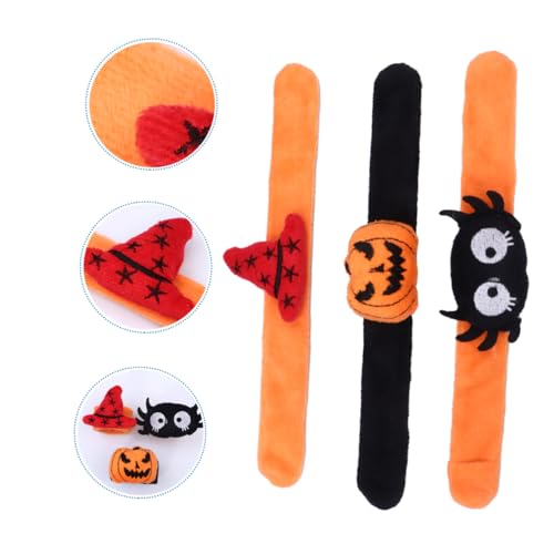 VICASKY 3st Halloween-ring Kinder-cartoon-armbänder Halloween-klappring Schlagarmbänder Leuchtendes Armband Halloween-armbandzubehör Kinderklatschring Süßigkeiten Seidentuch von VICASKY