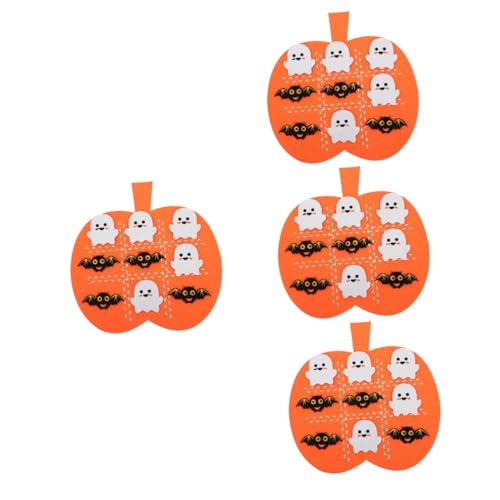VICASKY 4 Sets Halloween Filzmatte Für Kinder Kognitives Lernspielzeug Interessante Spielmatten Halloween Zubehör Kinder Puzzle Brettspiel DIY Geister Fledermaus Filzgleiter von VICASKY