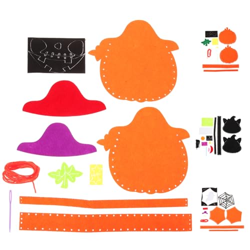 VICASKY 4 Sets Halloween Handgemachte DIY Süßigkeitentüten Tragetaschen Goodie Bags Goody Bags Halloween Tasche Halloween Dekorationen Halloween Korbfüller Halloween Taschen Halloween von VICASKY