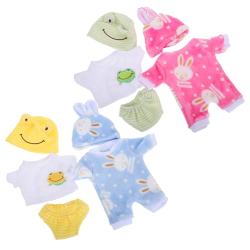 VICASKY 4 Sets Realistische Kleidung Für Wiedergeborene Babypuppen Hunde Pyjamas Für 12 Zoll Amerikanische Puppen Niedliche Babypuppen Tierkleidungszubehörteile von VICASKY