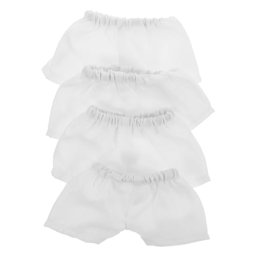 VICASKY 4 Stück Bärenshorts Wiederverwendbare Puppenwindeln für Babys Mädchenpuppen Kleidung für Miniaturpuppen Puppen-Ersatzzubehör Puppenzubehör Puppenkleidungszubehör Stoff Weiß von VICASKY