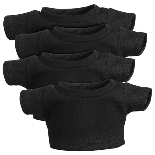 VICASKY 4 Stück Puppe Kurze Ärmel Kompakte Puppenkleidung Tragen Sie Plüschkleidung Stofftierkleidung Kleidung Für Stofftiere Puppendeko Für Bären-Shirt Black Gestrickte Baumwolle von VICASKY