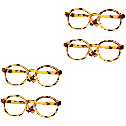 VICASKY 4 Stück Puppenbrille Auffällige Gläserdekore Mini-Sonnenbrille Für Puppen Puppen-anziehset Sonnenbrille Haustier Brille Für Kinder Mini-Puppen-Brille Brillenstütze Plastik von VICASKY