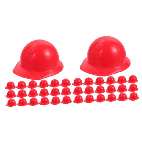 VICASKY 40 Stück Spielzeughelm Puppenhut Kunststoffpuppenhelme Minipuppen Schutzhelm Miniaturpuppen Schutzhelme Kunststoffpuppen Schutzhelme Miniaturpuppen Bauhut von VICASKY