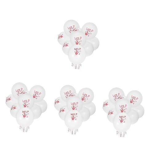 VICASKY 400 Stk Handballon Halloween-party-ballon Halloween Dekorative Luftballons Halloween-handabdruck-luftballons Blutspritzer-luftballons Halloween-dekorationen Weiß Emulsion von VICASKY