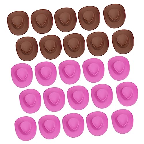 VICASKY 40St Puppenmütze Miniatur-Puppenhüte Puppen-Cowgirl-Hut Mini-Sombrero-Hüte Mini- für puppenkleidung doll Accessories universeller Puppenhut Puppenkopfschmuck Plastik von VICASKY