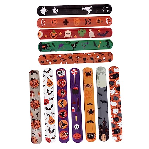 VICASKY 48St Halloween-Schnappring-Armband Bulk-Armbänder Halloween-Slap-Armreif Halloween-Party-Dekoration Halloween-Armband halloween deko handgelenkbandage Armbinde Halloween-Klappring von VICASKY