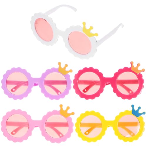 VICASKY 5 Paare Puppenbrille Kleine Puppensonnenbrille Puppe Puppen-Foto-Requisiten Puppenzubehör Entzückende Mini- Brille Für Puppe Mini-brillenmodelle Plastik von VICASKY