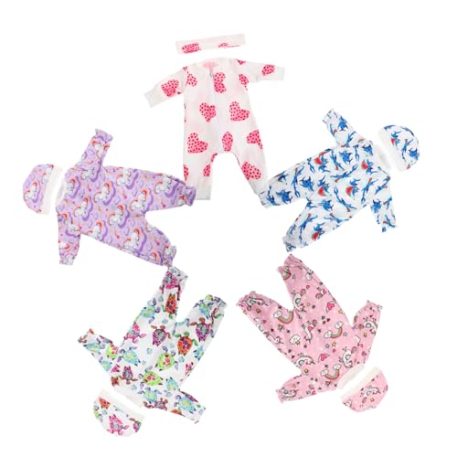 VICASKY 5 Sätze Puppenkleidung Puppenaccessoires Puppenoutfits Wechselkleidung Puppen Reborn Puppen Kleidung Zubehör für Babypuppen Babypuppen-Outfits Puppenzubehör Stoff von VICASKY