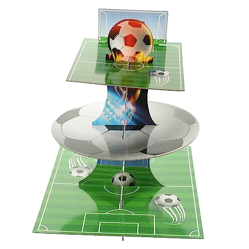 VICASKY 5 Stück Fußball Tortenständer Fußball Cupcake Ständer Drehteller Perlen Kuchendekorationen Tortenständer Dekorationswagen Fußball Party Cupcake Ständer Fußball von VICASKY