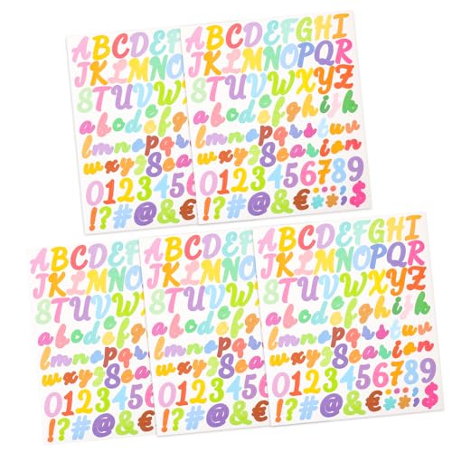 VICASKY 5 Stück Scrapbooking-Nummernaufkleber personalisierte Sticker personalisierte Aufkleber Reflektierende dekorative Zahlenaufkleber Aufkleber mit Buchstaben zum Selbermachen von VICASKY