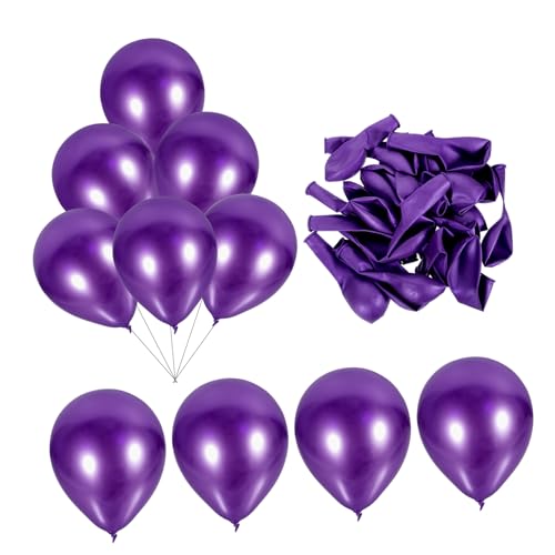 VICASKY 50 Stück Ballonanordnung große Luftballons goldene Luftballons Geburtstag Luftballons Ballonpumpe Ballongas große ballons Party-Requisiten Dekorative Luftballons Emulsion Violett von VICASKY