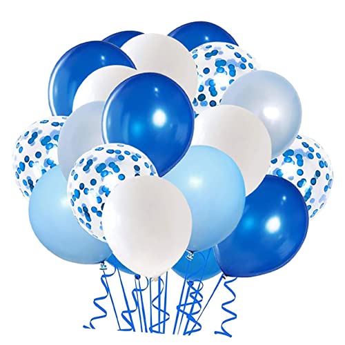 VICASKY 50 Stück Blauer Ballonanzug Babyballons Meeresdekor Zoo-tier-ballon Konfetti Geburtstagsballons Hochzeitsdekorationen Für Die Zeremonie Blaue Luftballons Partyzubehör Emulsion von VICASKY