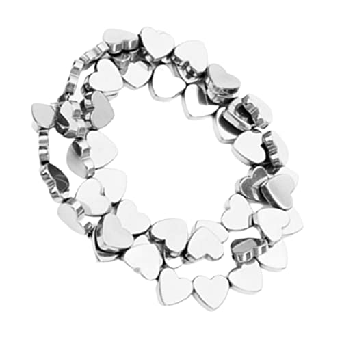 VICASKY 50 Stück Hämatit Herz Perlen 8mm - Natürliche Edelstein Perlen Für DIY Schmuck - Ideal Für Halsketten Und Armbänder in Elegantem Silber Ideal Für Kreative Bastelprojekte von VICASKY