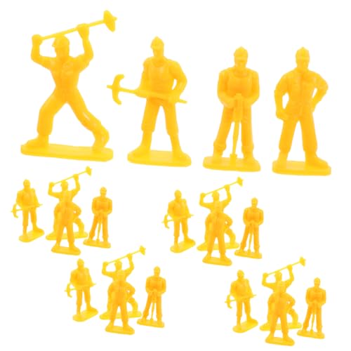 VICASKY 50 Stück Kleine -spielzeuge Kleine Bauarbeiter Simulationsarbeitermodell Figurenmodell Dekoration Arbeiterstatuenfiguren Bauarbeiterfiguren Menschen Modellieren Pp Yellow von VICASKY