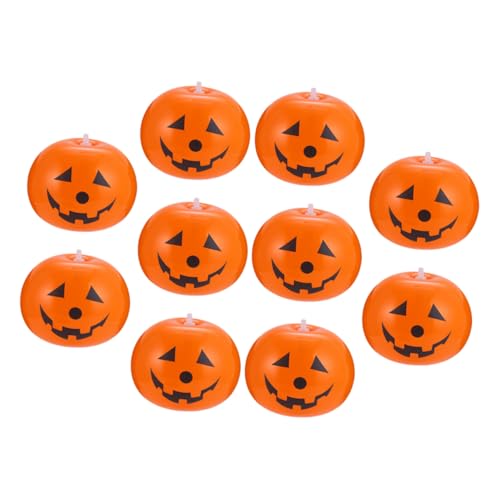 VICASKY 50 Stück Kürbis Ballon Halloween-partyballons Kürbis Anzünden Laternendekor Kürbis Leuchtende Ballons Halloween-dekor Blinkende Lichtballons Exquisite Kürbisballons Emulsion von VICASKY