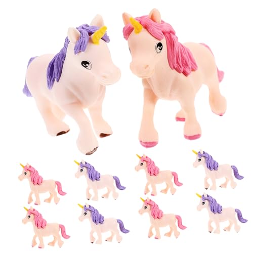 VICASKY 50 Stück Mikrolandschaftsdekoration Einhornstatue Cupcake-Dekoration Bücherregal Einhorn Handwerk Spielzeug für Kinder kinderspielzeug Mini-Tischdekoration Einhorn Spielzeug PVC von VICASKY