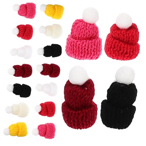 VICASKY 50 Stück Mini-mütze Strickmütze Mini-weinflaschenhut Dekorative Puppenhüte Puppe Hüte Dekoration Bastelhutverzierungen Selber Machen Nikolausmütze Stricken Mini-dekor Polyester von VICASKY