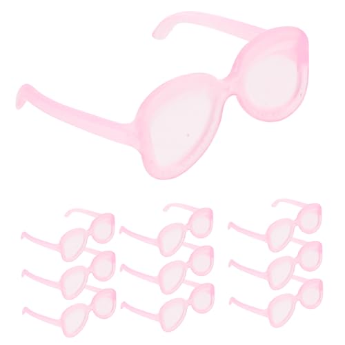 VICASKY 50 Stück Minipuppenbrille Miniatur Puppenhaus Puppenkleidung Puppenmöbel Figur kunststoffgläser Puppen kleine Plastikgläser Puppe Brille Requisiten Rosa von VICASKY